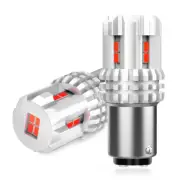 2pcs 1157 BAY15D LED Bulbs Red Tail Stop Brake Turn Signal Light 2057 2357 7528 (for: Subaru)