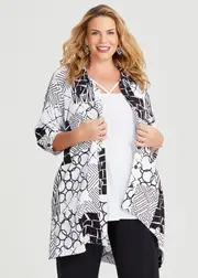 [TS] Taking Shape Natural Nevis Abstract Shirt Size 10 in Print, Viscose - Plus Size Women's Clothing Print