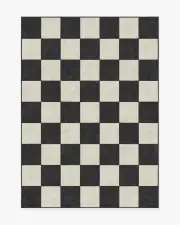 150' x 215' | Machine Washable Runner Rug | Kid & Pet Friendly | Indoor Rug | Jaque Checkered Black Rug | Ruggable