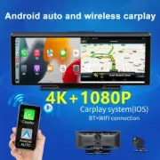 10.26" 4K Smart Dash Cam with CarPlay & Android Auto | 2 Cameras | WiFi | 128GB