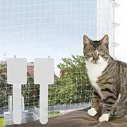 KMDZDZGS Pack of 50 Outdoor Adhesive Hooks, No Drilling, Cat Net, Adhesive Hooks, Suitable for Cat Net, Balcony, Balcony Net, Cats, Balcony Protection (Without Cat Net) (30 x 90 mm)