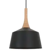CLA Nordic Metal & Oak 270mm Small Pendant Light