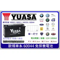 在飛比找蝦皮購物優惠-☆銓友電池☆桃園電池☆實體店面 YUASA 60044 免保