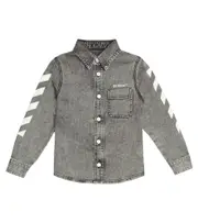 [Off-White Kids] Off-White Kids Printed denim shirt Y 10 grey