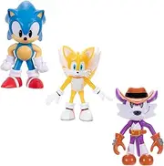 Sonic The Hedgehog 2.5 Inch Articulated Action Figures from Wave #21 3-Pack - Includes Sonic, Tails, and Fang - Each Figure Has 5 Points of Articulation