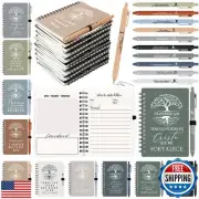 Kosiz 60 Pcs Spanish Christian Spiral Notebooks with Ballpoint Pens Tree Life