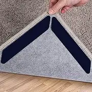 16 Pcs Rug Gripper, Reusable Dual Sided Rug Tape, Washable Non Slip Rug Underlay Grip Carpet Corner, Non Slip Adhesive Rug Stopper for Hardwood Floors and Tile