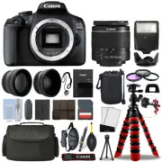 Canon EOS 2000D / T7 DSLR Camera w/ 18-55mm + 32GB 3 Lens Ultimate Accessory Kit