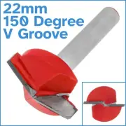 22mm Steel CNC 150 Degree Engraving Woodwork Cutter 3D Router V Groove Drill Bit