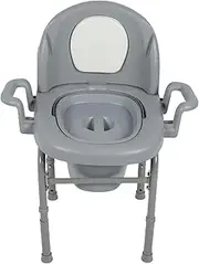 Vomeko Height-Adjustable Portable Toilet Chair Elderly Commode with 3 Level Armrests Anti Slip Base, 300lbs Capacity for Bedroom Use 13x13