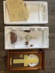 31 Day Winding Chime Wall Clock, Oak, Timepiece Key Included