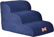 Dog Stairs for Small Dogs and Cats - 3 Steps Non-Slip Pet Slopes for Bed and Couch - Washable Removable Ladders