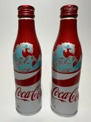 COCA COLA GREAT WAVE OFF KANAGAWA ALUMINUM BOTTLE CAN (2 CANS) *NEW & UNOPENED