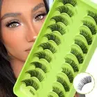Faux Mink Half Lashes 3D Clear Band Fake Eyelashes 10Pairs Cat Eye Lashes