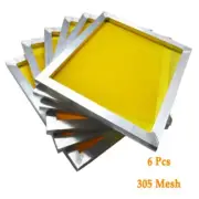 6Pcs Aluminum Screen Printing Frames with 305 Mesh Screen Fabric Yellow 18"×20"