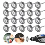 20pc Stainless Steel Wire Brush Set for Dremel Tool Rotary Die Grinder 3mm Shank