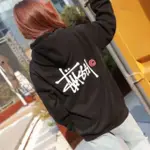 STUSSY BASIC LOGO 紅C草寫長袖帽T