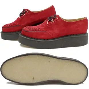 英國 George Cox - 3588 VI D Ring Creeper 圓頭 厚底鞋 龐克鞋 - 紅麂皮