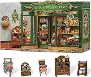 CUTEBEE Book Nook Kit - DIY Miniature House Dollhouse Kit for Adults and Teens, 3D Wooden Puzzle Tiny House Bookshelf Decor with LED Light for Family, Friends (Blossom Florists)