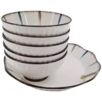 在飛比找ETMall東森購物網優惠-高悅手繪精致簡約陶瓷碗日式拉面碗飯店用碗斗笠碗米飯碗創意菜盤
