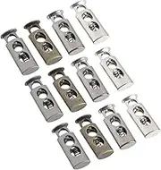 PLAFOPE 20Pcs Dual Spring Cord Locks Loaded Fasteners Metal Adjustable Toggles for Bungee Rope Lanyards and Drawstrings Secure Grip Replacement Buckles