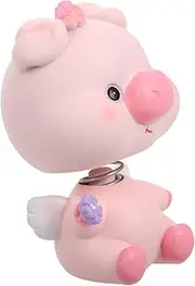 Cute Bobblehead Pig Dashboard Ornament Adorable Miniature Car Decor Fun Interior Figure for Home Office Vehicle Easy to Install Clean Unique Design for Cake Toppers