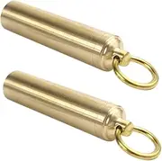 SHERCHPRY 2sets Survival Bottle Brass Medicine Organizer Waterproof Mini Bottle Hiking Camping Outdoor Accessory 2pcs*2