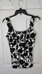 Ann Taylor Patterned black and white Tank Sleeveless Halter Top Size Small NWT
