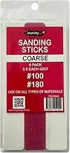 ICKYSTICKY COARSE Grits Sanding Sticks or Boards Ideal for Woodworking Hobby Arts Crafts Models Mixed Grits and Lengths Cushioned Abrasive 6pack