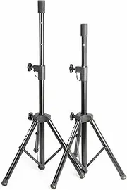 PA Loudspeaker Stand Pair 2xSpeaker Stands Flange 69-135cm Black