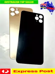 New Back Rear Cover Glass Replacement For iPhone 11 Pro Max, Gold, BIG CAM HOLE