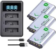 3 Battery +Slim Charger for Sony ZV-1 Cyber-Shot DSC-HX350 HX95 1400-0041 NP-BX1