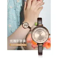在飛比找ETMall東森購物網優惠-韓國輕奢小眾設計女表復古時尚小巧簡約真皮女式手表石英腕表女生