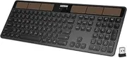 Arteck Wireless Solar Keyboard Full Size Solar Recharging Keyboard for Computer/Desktop/PC/Laptop/Surface/Smart TV and Windows 10/8 / 7 / Vista/XP Built in Rechargeable Battery