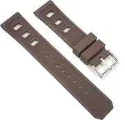 [g24] 22mm Silicone Rubber Watch Band Strap Fits WEIL 4881 TANGO CHRONO Brown Pin Buc