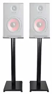 Rockville 29" Black Steel Studio Monitor Speaker Stands For Gemini SR-8 Monitors