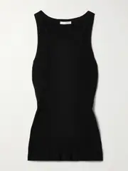 [The Row] The Row - Misty Ribbed Cotton-jersey Tank - Black - medium medium Black
