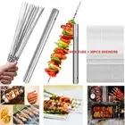 Stainless Steel BBQ Skewers Grilling Skewers Set BBQ Sticks Metal BBQ Skewers
