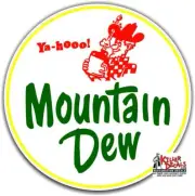(MTDEW#1) 12" MT DEW ROUND YA-HOOO COOLER POP SODA MACHINE DECAL
