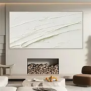 White abstract oil painting hand painted white 3D wall art oil painting large abstract painting handmade modern minimalist painting textured abstract oil pai
