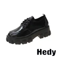 在飛比找ETMall東森購物網優惠-【HEDY】牛津鞋 粗跟牛津鞋/個性百搭經典綁帶時尚厚底粗跟