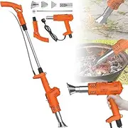 Electric Thermal Weeder Burner,Electric Thermal Weeding Stick,Weed Burner,Garden Weeder Tool with 2 Nozzles and 70inch Cable, Portable,Hot Air Sturdy Material Easy to Use Handle(Orange)