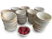 Raj Disposable Palm Leaf Bowls (200 Count, 4" Bowls) Strong Bowls Like Bamboo...