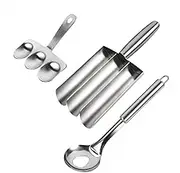 AIMALL 3-Piece Stainless Steel Meatball Maker Set, Versatile Meatball Scoop with Non-Stick Surface for Fish Balls, Shrimp Sliders