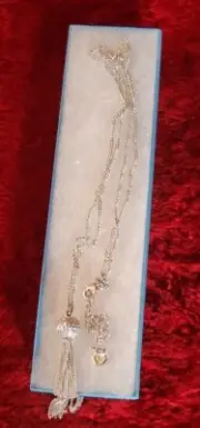 Touchstone Crystal by Swarovski Cabaret Pendant NECKLACE Aurora Borealis