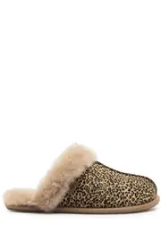 Ugg Scuffette II Leopard Calf Hair Slippers , Slippers, Shearling Trim - 6 6