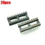 20Pcs Sip Round Solder Type Dip Gold Plated Machined 20Pin Socket Adaptor New ht