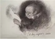 Norstein's/Norshteyn The Overcoat Sketch Pochoir/Drawing (A.A. with Paper)