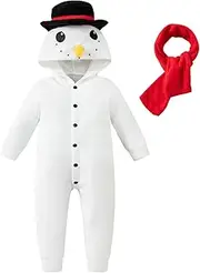 [Auggle] Christmas Baby Onesie Snowman Plush Cosplay Costume Suit with Scarf