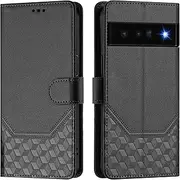Compatible with Google Pixel 6 Pro 5G Wallet Cover,Compatible with Google Pixel 6 Pro 5G Card Holder Flip Stand PU Leather Phone Case Black